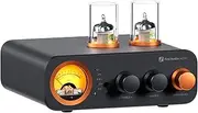 Fosi Audio MC331 Tube Integrated Amplifier with DAC, 2 Channel Home Audio Stereo Power Amp for HiFi Bookshelf Speakers/3.5mm Headphones, Vintage VU Meter Preamp with Bluetooth and USB/Opt/Coax/RCA