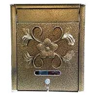 在飛比找Yahoo奇摩購物中心優惠-AG022 浮雕花型鍛造 復古黃古銅 信箱/意見箱-小 (附