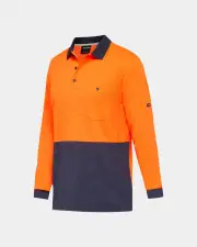King Gee Hi Vis Workcool Hyperfreeze Lightweight Long Sleeve Polo