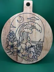 Hawaiian themed decorative bamboo charcuterie board