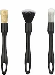 3PCS Car Detailing Brush Set, Auto Interior Exterior Cleaning Tool, Scratch-Free Vehicle Duster Sweeping Kit for Air Vents, Wheels, Dashboard, Universal for SUV, Truck, RV