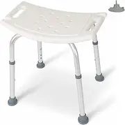 Bath Bench Non-Slip Bath Shower Stool, Lightweight Chair for Shower, Adjustable Height Shower Chair Bath Bench Without Back, Bathtub Stool for Seniors, White