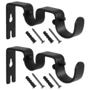 2pcs Iron Curtain Bracket Drapery Rod Bracket Drapery Pole Hook
