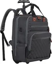 JBAOWEI 2-in-1 Hidden Rolling Diaper Bag, Convertible Travel Backpack Diaper Bag with Retractable Handle & Hidden Wheels,wet/dry compartment and 3 bottle storage, Grey, Large, Modernity
