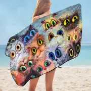Big Cats’ Eyes Microfiber Beach Towel