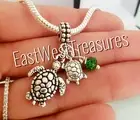 Mothers day Sea Turtle Mother and Child Mom baby Charm bracelet necklace for mom