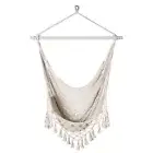 Handwoven Cotton Rope Hammock Chair with Metal Spreader Large Sandybeach White