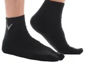Athletic Black Solid V-Toe Flip Flop Tabi Big Toe Ankle Socks Comfortable Stylis