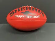 AFL SHERRIN HAPPY BIRTHDAY LEATHER FOOTBALL BLANK PANELS for guests to sign