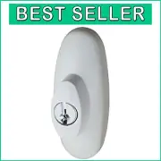 Durable White Key Lock for Left-Hand Sliding Doors - Complete Assembly Included