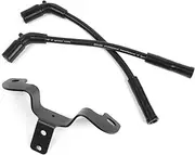Coil and Ignition Relocation Bracket with 10mm Thick Spark Plug Wires Compatible with 2007-2025 Harley Davidson Sportster, Nightster, 72, 48, Iron Roadster 883 1200