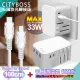 【CityBoss】萬用轉接頭PD快充33W急速充電器-白+MyStyle UL認證Type-C to C PD閃充傳輸線-100cm