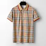 BURBERRY3034 POLO衫短袖商務休閒格子男POLO衫純棉高檔休閒T恤衫透氣