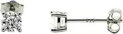[Craftman] Solid Sterling Silver Real rhodium plated Cubic Zirconia stone stud Earrings for man and woman for party and gift