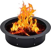 36 Inch Fire Pit Ring for Outside, Round Fire Pit Ring Insert for Wood Burning, Solid Steel Firepit Liner, Campfire Ring Above or In-Ground for Outdoor Camping, Garden, Patio, Backyard