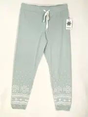 PJ Salvage Lounge Jogger Pants Womens Medium Soft Stretch Drawstring Light Blue