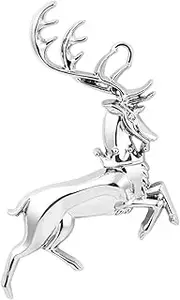 [Knighthood] Unisex Running Reindeer Lapel Pin Suit Collar Brooch (Silver) (KN-LP20-FLY0REINDEER)