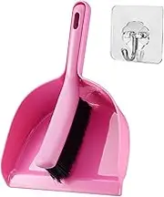 Dustpan and Brush Set Mini Hand Broom Set Dirt Pickup Sofa with Hanging Hook Kitchen Pets Nest Dust Pans with Brush, Pink