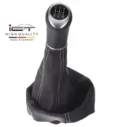 ICT gear shift knob boot leather for Opel Vauxhall Astra G MK4 stitch silver B65