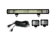 Elinz 26" LED Light Bar 3 Rows bundle 2x 18W 4 inch CREE Driving Worklight
