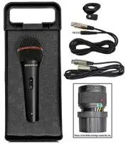 Rockville RMIC-SR Handheld DJ Vocal Recording Wired Microphone+Cables+Mic Case