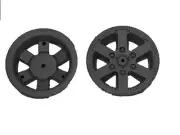 POWER WHEELS - 3900-5564 Black Inner & Outer Front Rims for Jeep Hurricane