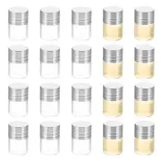 1ml Tiny Glass Bottles Vials 20Pcs Mini Clear Bottles Glass Screw Cap Silver