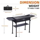 NICE C Folding Charcoal/BBQ Grill Portable w/ Side Table + Stainless Grill + Bag