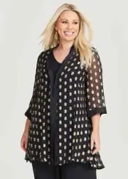 ts Taking Shape Kimono Size 20 Lurex Spot Long Style NWT