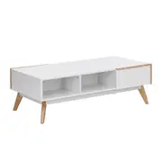 Claude Coffee Table Storage 2 Drawers white