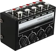 UPKOCH 4-channel Stereo Mini Mixer Controller for Pc Audio Portable Audio Mixer Volume Control Karaoke Gaming