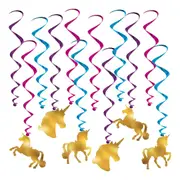 Whimsical Unicorn Swirl Decorations (Pack of 12)