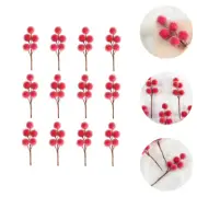 12 Pcs Artificial Red Berry Tree Branches Cherry Blossom Decoration