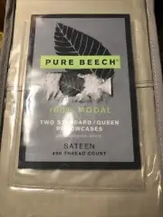 New PURE BEECH Sage 100% Modal Sateen 400 TC Standard/Queen Pillowcases SET