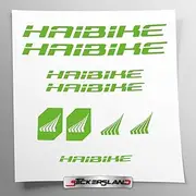 Sticker Set Compatible with Frame MTB Mountain Bike and Helmet | Decals Stickers for Bicycle Lettering Logos | Stickersland® - Haibik (Green Glossy)