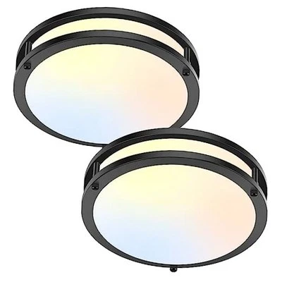 Flush Mount Ceiling Light 30W 4000Lm 5CCT Dimmable LED Ceiling Light 10in Black