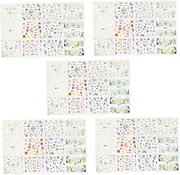 EXQUIMEUBLE 5Sheets Floral Nail Art Stickers Water Transfer Decals for DIY Nail Design for Women Easy Application Beautiful Flower Patterns for Home Manicure