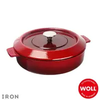 在飛比找momo購物網優惠-【Woll】德國歐爾-IRON 28cm淺型鑄鐵鍋(紅)