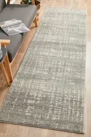 Ashley Abstract Modern Silver Grey Runner Rug
