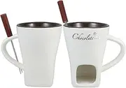 MOLUCKFU 2 Pack Hot Pot Cup Melting Furnace Electric Fondue Mug for Cheese Chocolate Butter Forks