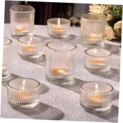 pcs Assorted Ribbed Votive & Tea Light Candle Holders, Glass Candle 20 Clear