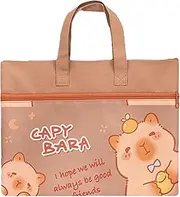 JYJLLM Kids A4 Document Bag Waterproof, Double Zip School Organiser - Cute Nylon Mesh File Pouch for Students, Travel & Office Supplies