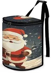 BFGWK Car Trash Can with Lid Car Trash Bag Leak-Proof Christmas Santa Claus Printing Car Trash Bin Suitable for Cars Rvs Trucks