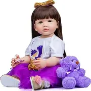 ZIYIUI 60 cm 24 Inch Reborn Baby Girl Silicone Vinyl Reborn Doll Lifelike Baby Dolls Newborn Boy Open Eyes Reborn Dolls Gifts Birthday