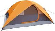Amazon Basics Dome Camping Tent 4-Person, Orange/Grey