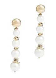 Rosantica Miranda Embellished Clip-on Drop Earrings - Pearl ONE SIZE
