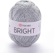 YarnArt Bright Metallic Shiny Yarn - 80% Polyamide 20% Metallic Polyester, 90g - Ideal for Summer Tops, Shawls, Bags, Hats, Crochet & Lace Projects - Soft & Durable, 340m, 4mm Needle & Hook Size (235)