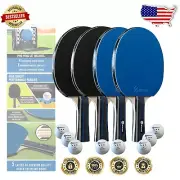 4-Paddle Table Tennis Racket Set with 8 Balls - Perfect for Indoor & Outdoor Fun
