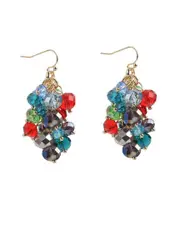 Liv Oliver 18K Plated Crystal Cluster Earrings