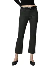 Joe's Jeans The Callie Cropped Bootcut Coated Jeans in Forest Green
